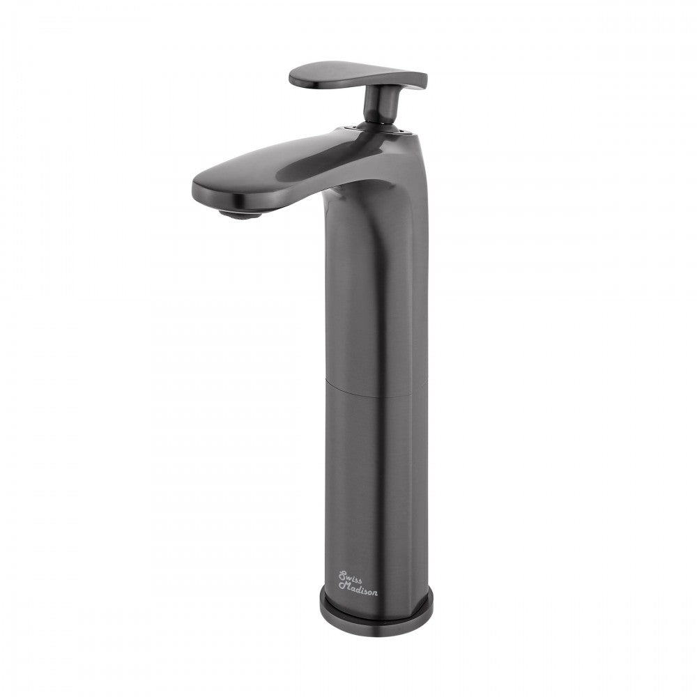 Sublime Single Hole, Single-Handle, High Arc Bathroom Faucet in Gunmetal Grey