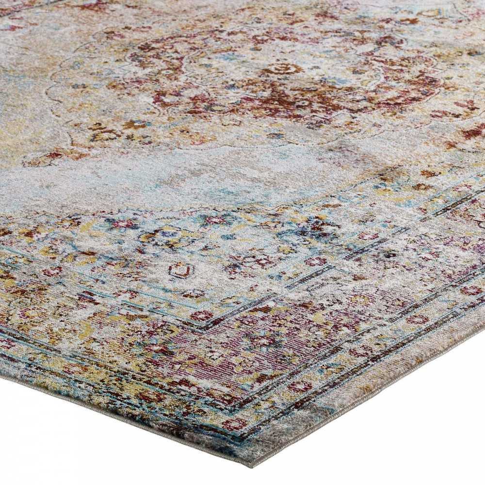 Success Merritt Transitional Distressed Floral Persian Medallion 5x8 Area Rug