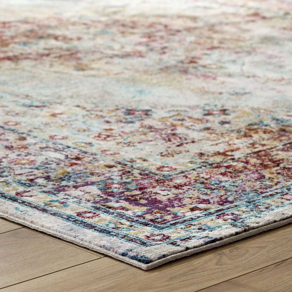 Success Merritt Transitional Distressed Floral Persian Medallion 5x8 Area Rug