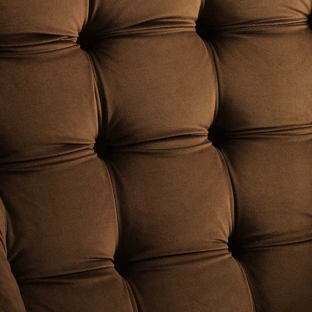 Suggest Button Tufted Performance Velvet Lounge Chair, Brown