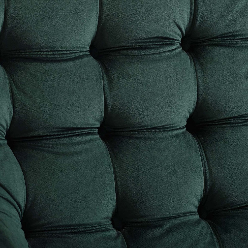 Suggest Button Tufted Performance Velvet Lounge Chair, Green