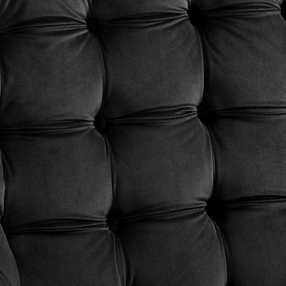 Suggest Button Tufted Performance Velvet Lounge Chair, Black