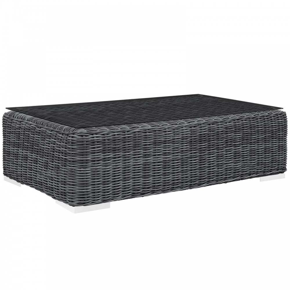 Summon 10 Piece Outdoor Patio Sunbrella Sectional Set, Canvas Gray