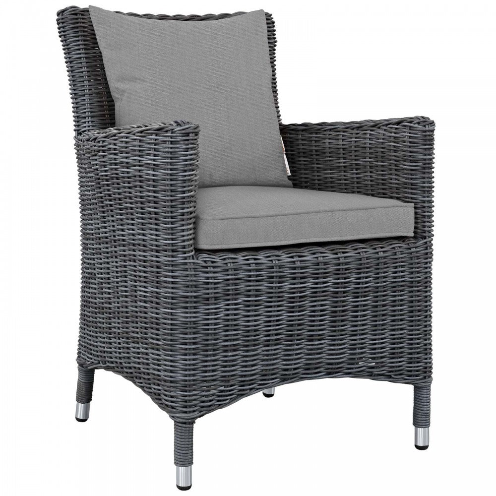 Summon 11 Piece Outdoor Patio Sunbrella Dining Set, Canvas Gray