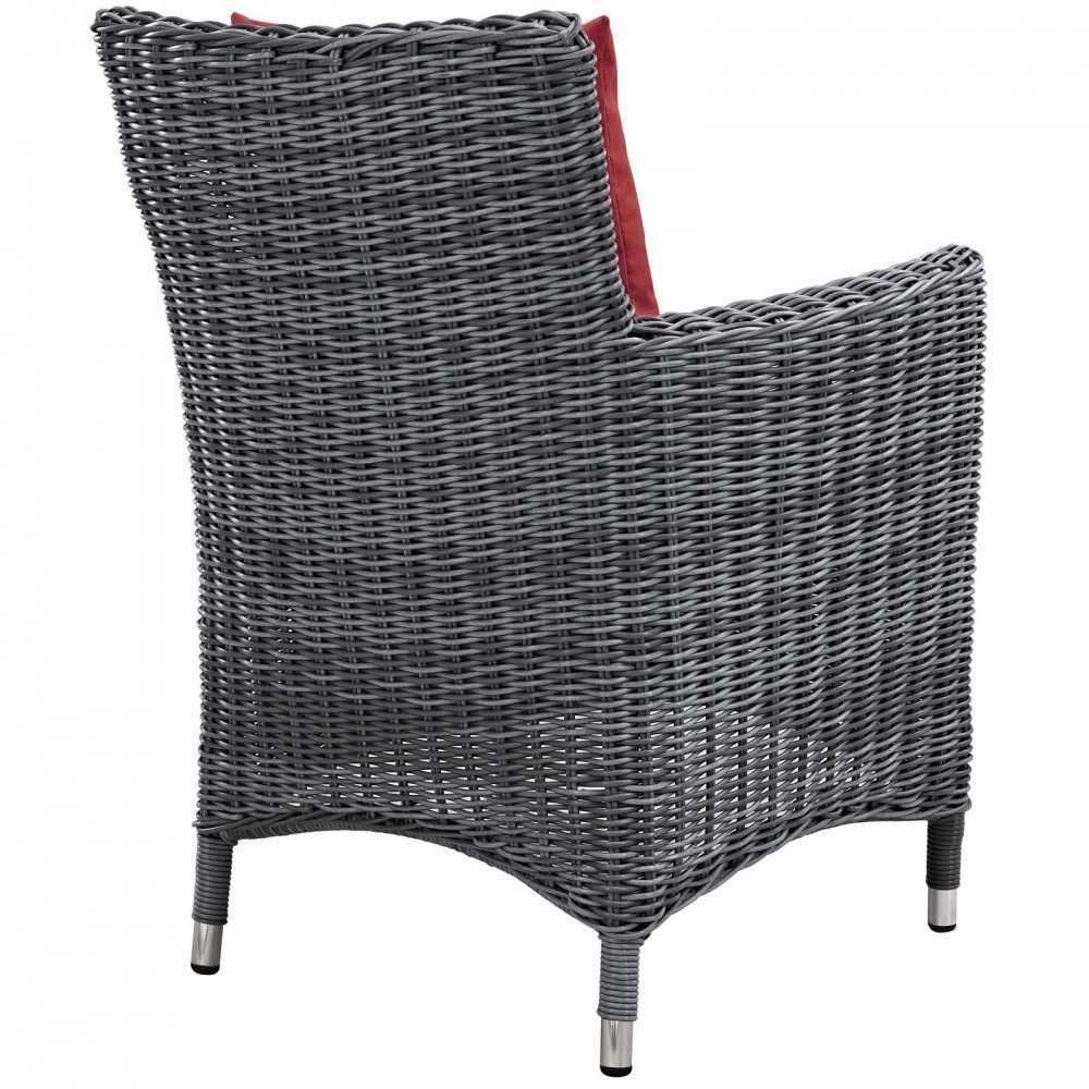 Summon Dining Outdoor Patio Sunbrella Armchair, Canvas Red