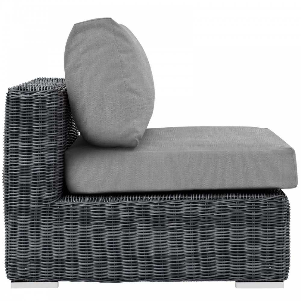 Summon Outdoor Patio Sunbrella Armless, Canvas Gray