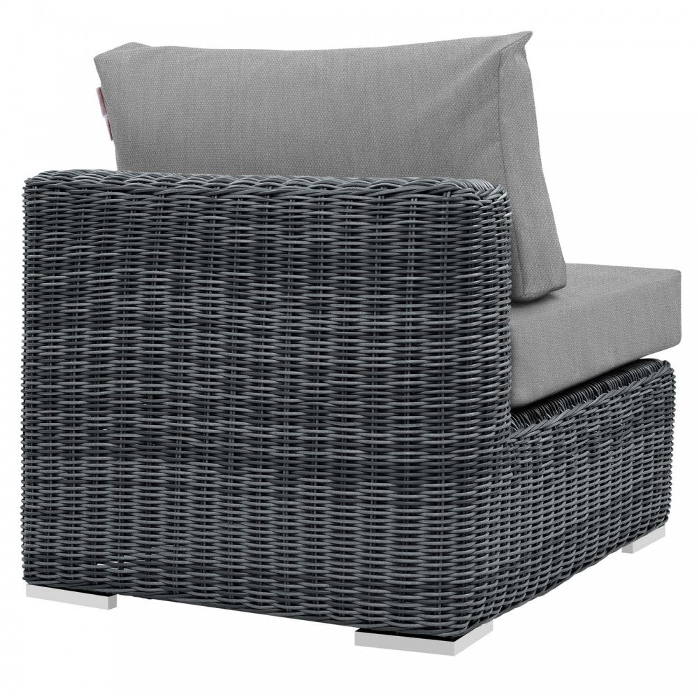 Summon Outdoor Patio Sunbrella Armless, Canvas Gray
