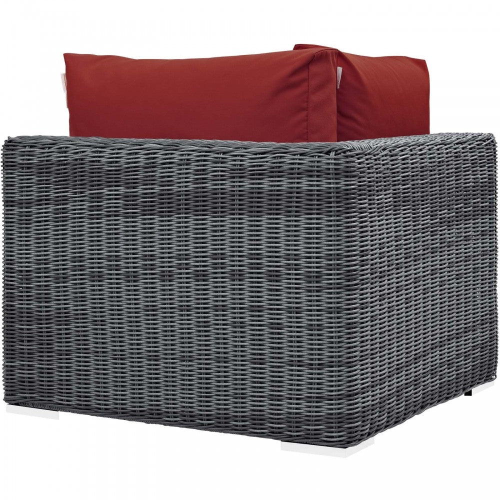 Summon Outdoor Patio Sunbrella Corner, Canvas Red