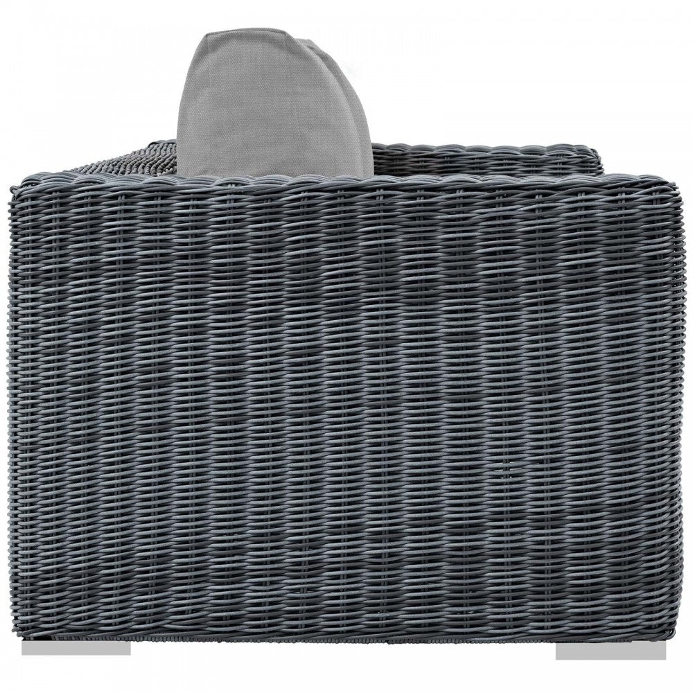 Summon Outdoor Patio Sunbrella Loveseat, Canvas Gray