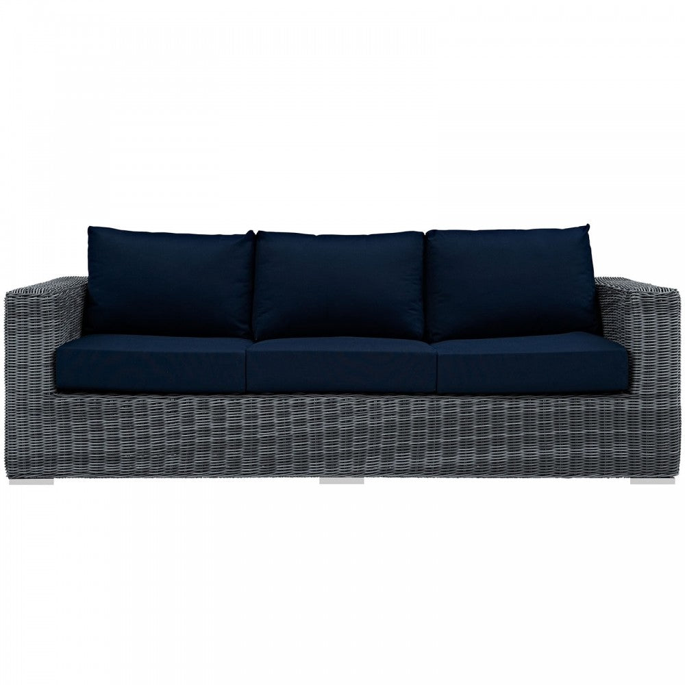 Summon Outdoor Patio Sunbrella Sofa, Canvas Navy