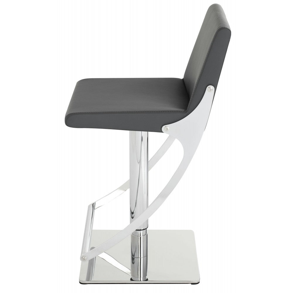 Swing Gray Naugahyde Adjustable Stool