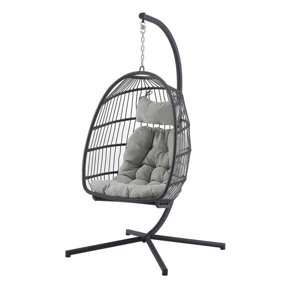 Swing Egg Chair with Stand - Gray/Gray