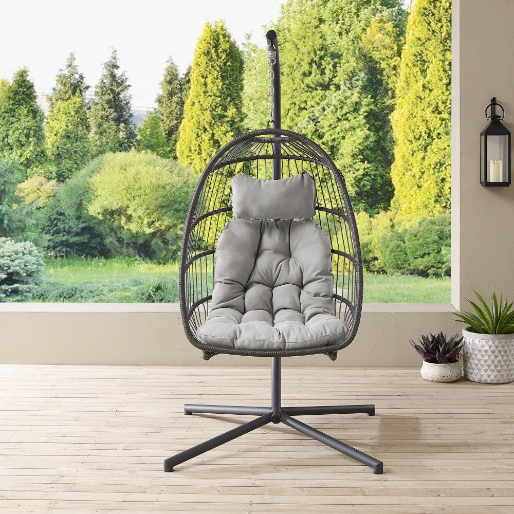 Swing Egg Chair with Stand - Gray/Gray