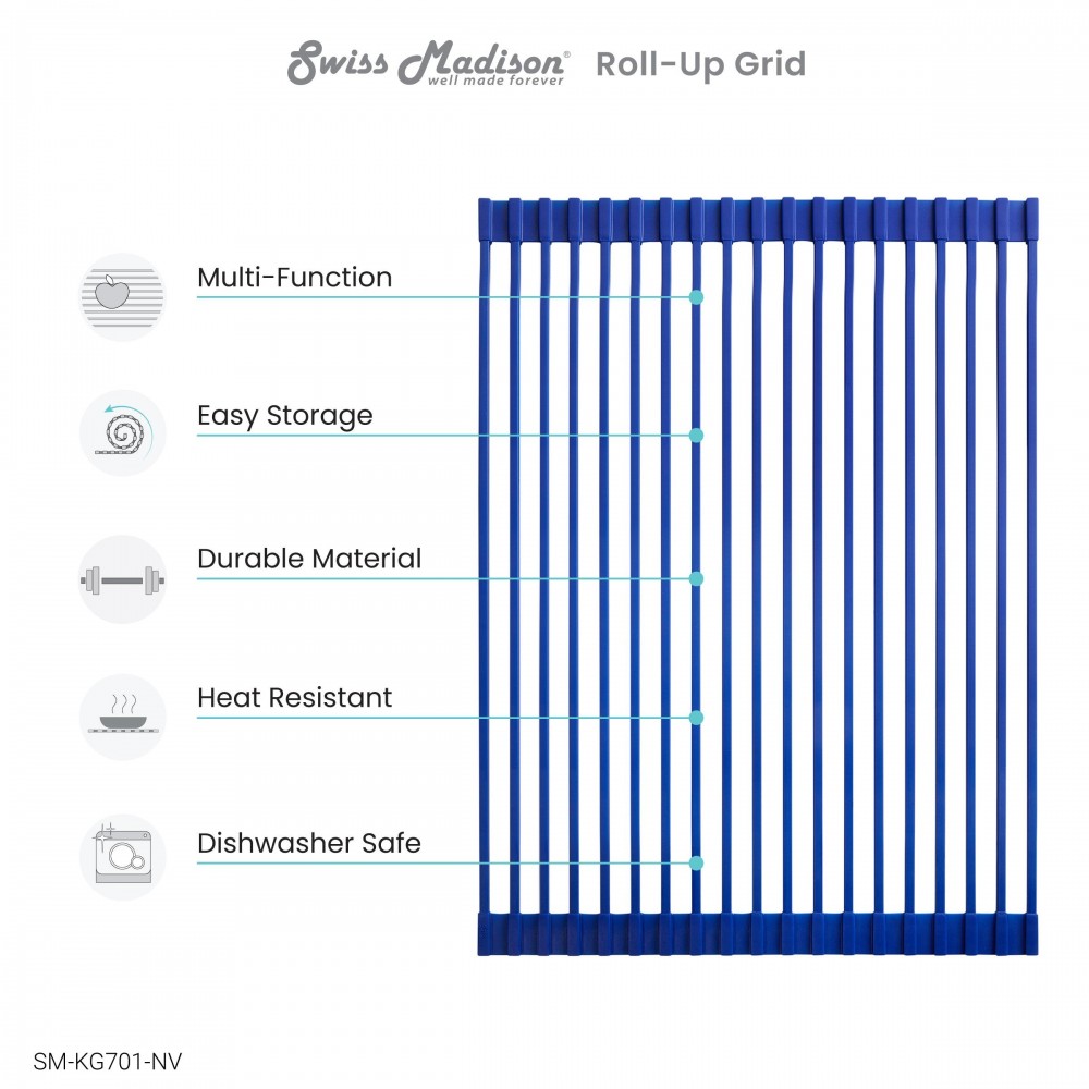 Swiss Madison 17" x 13" Kitchen Sink Grid, Navy Blue