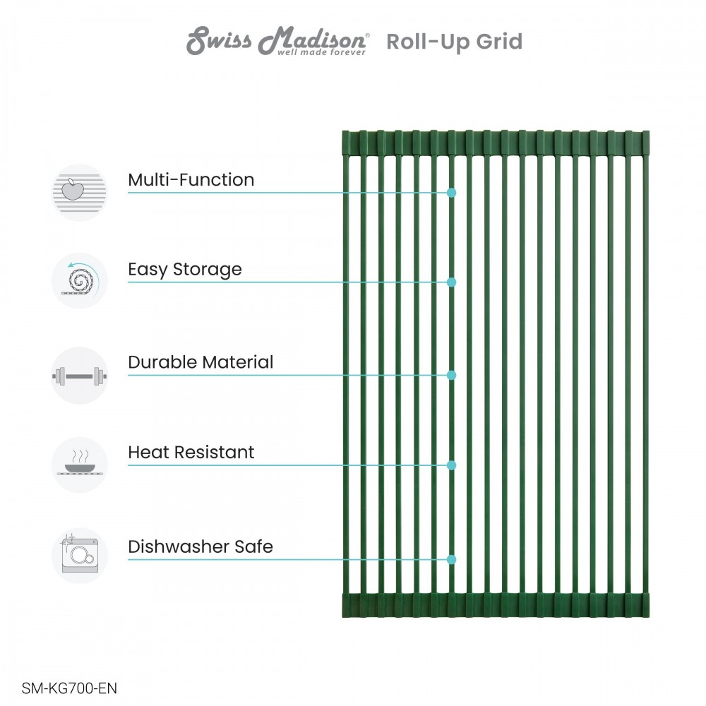 Swiss Madison 20 x 12 " Kitchen Sink Grid, Green