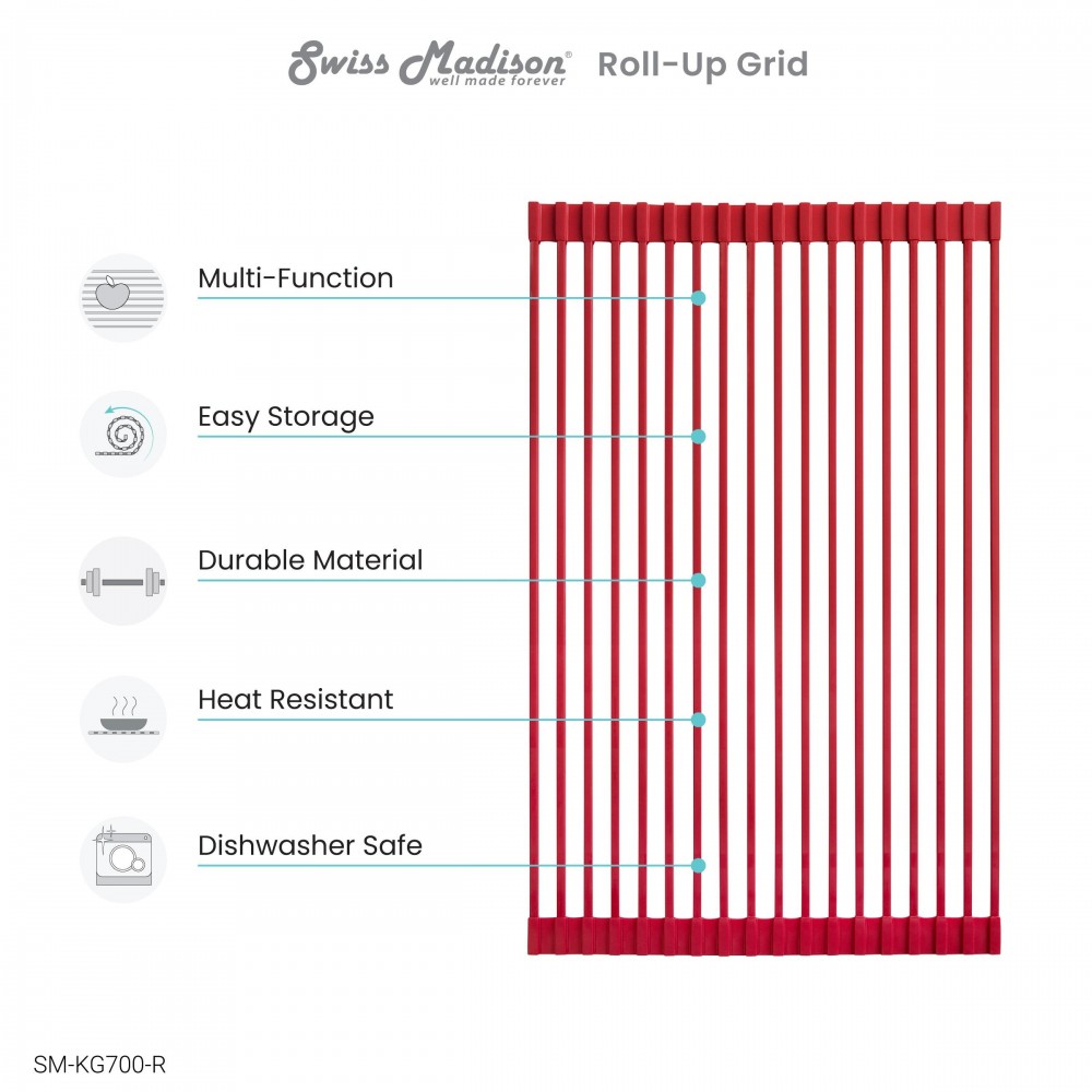 Swiss Madison 20 x 12 " Kitchen Sink Grid, Red