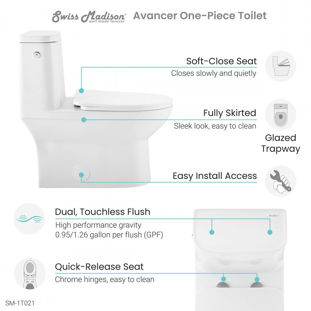 Swiss Madison Avancer One Piece Touchless Toilet