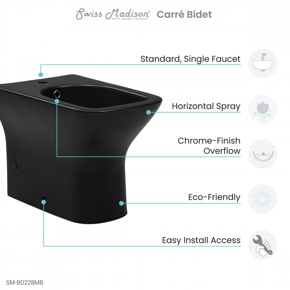 Swiss Madison Carre Bidet in Matte Black