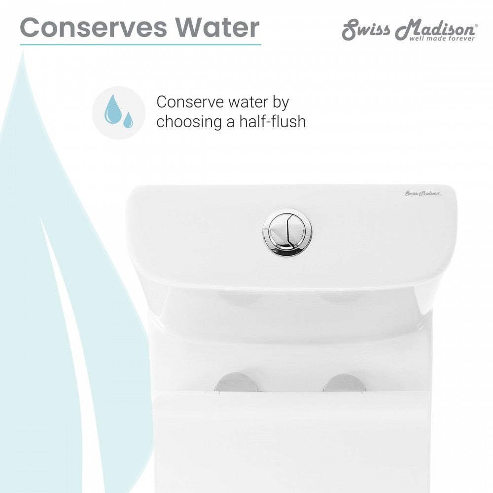 Swiss Madison Cascade One-Piece Toilet Dual-Flush 0.8/1.28 gpf