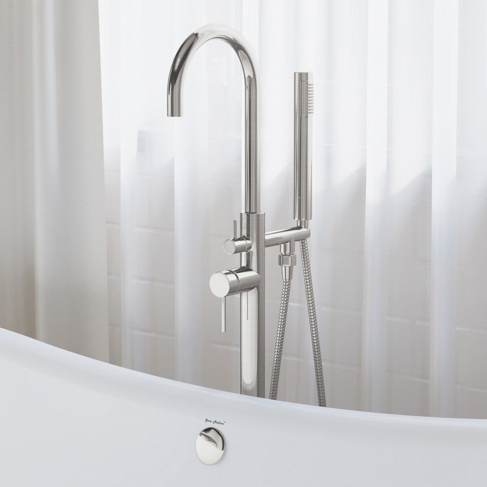 Swiss Madison Ivy Freestanding Bathtub Faucet in Brushed Nickel