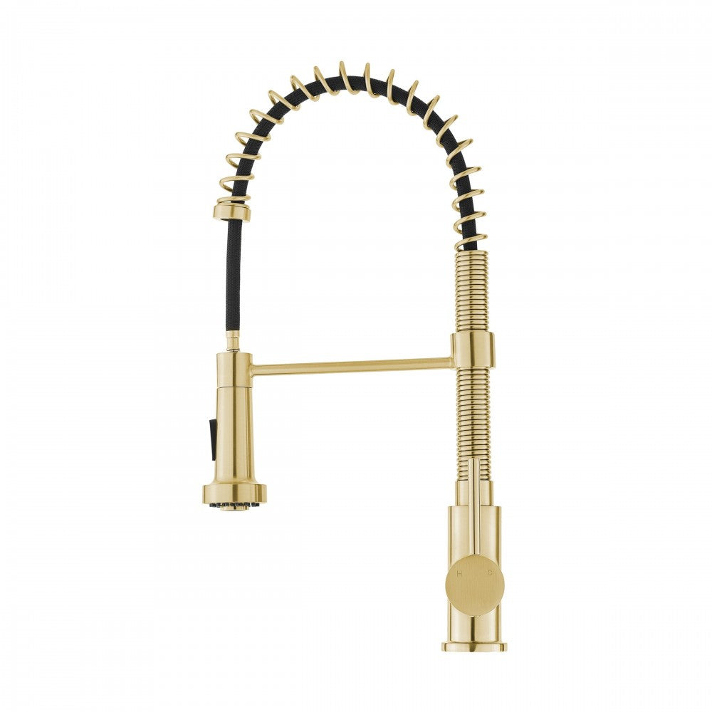Swiss Madison Nouvet Single Handle, Pull-Down Kitchen Faucet in Brushed Gold
