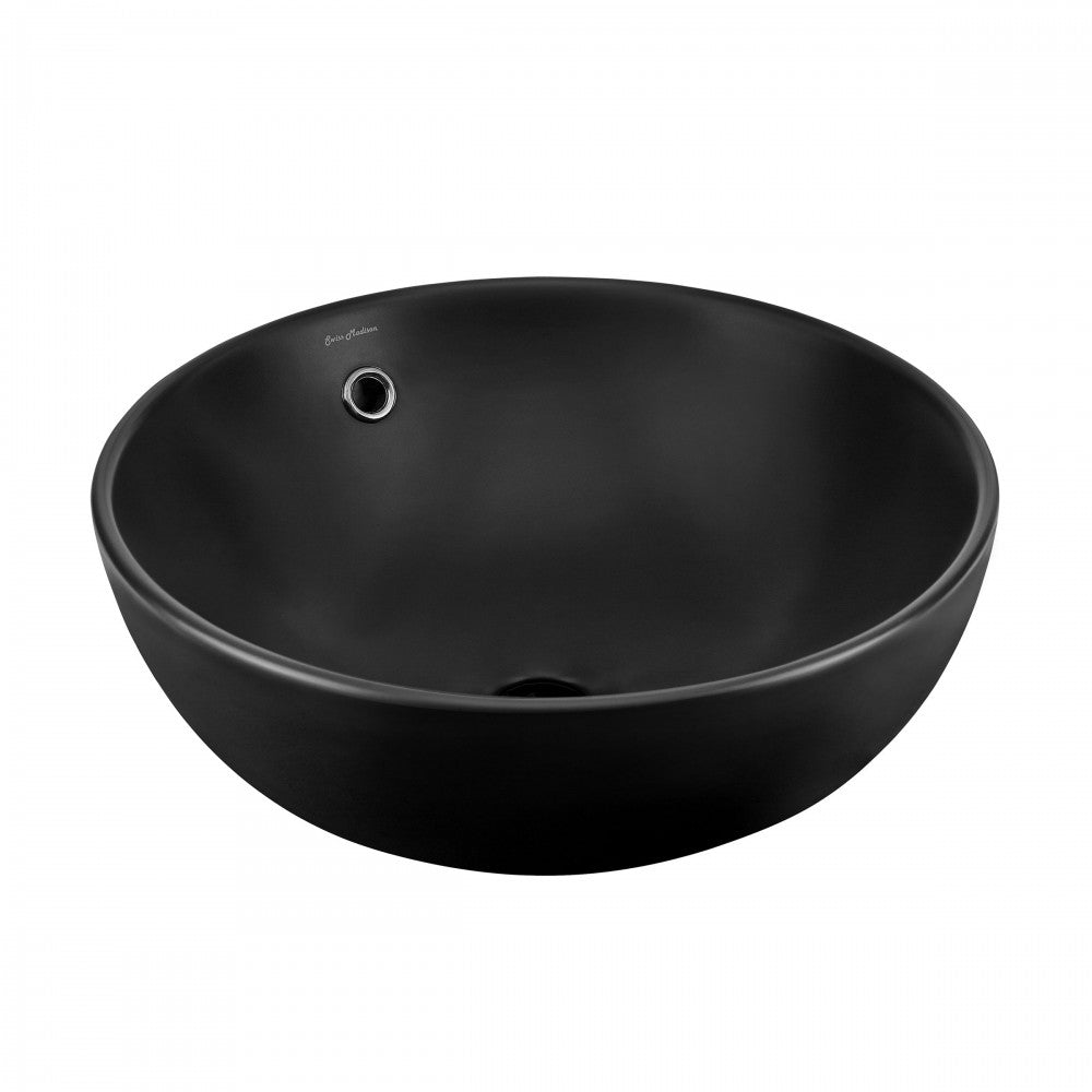 Swiss Madison Sublime 17in Round Vessel Sink in Matte Black
