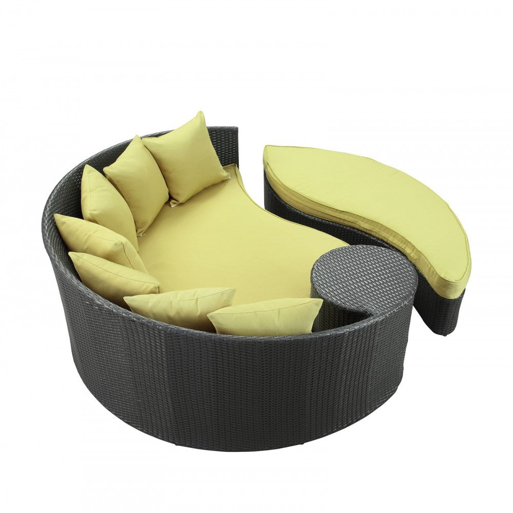 Taiji Outdoor Patio Wicker Daybed, Espresso Peridot