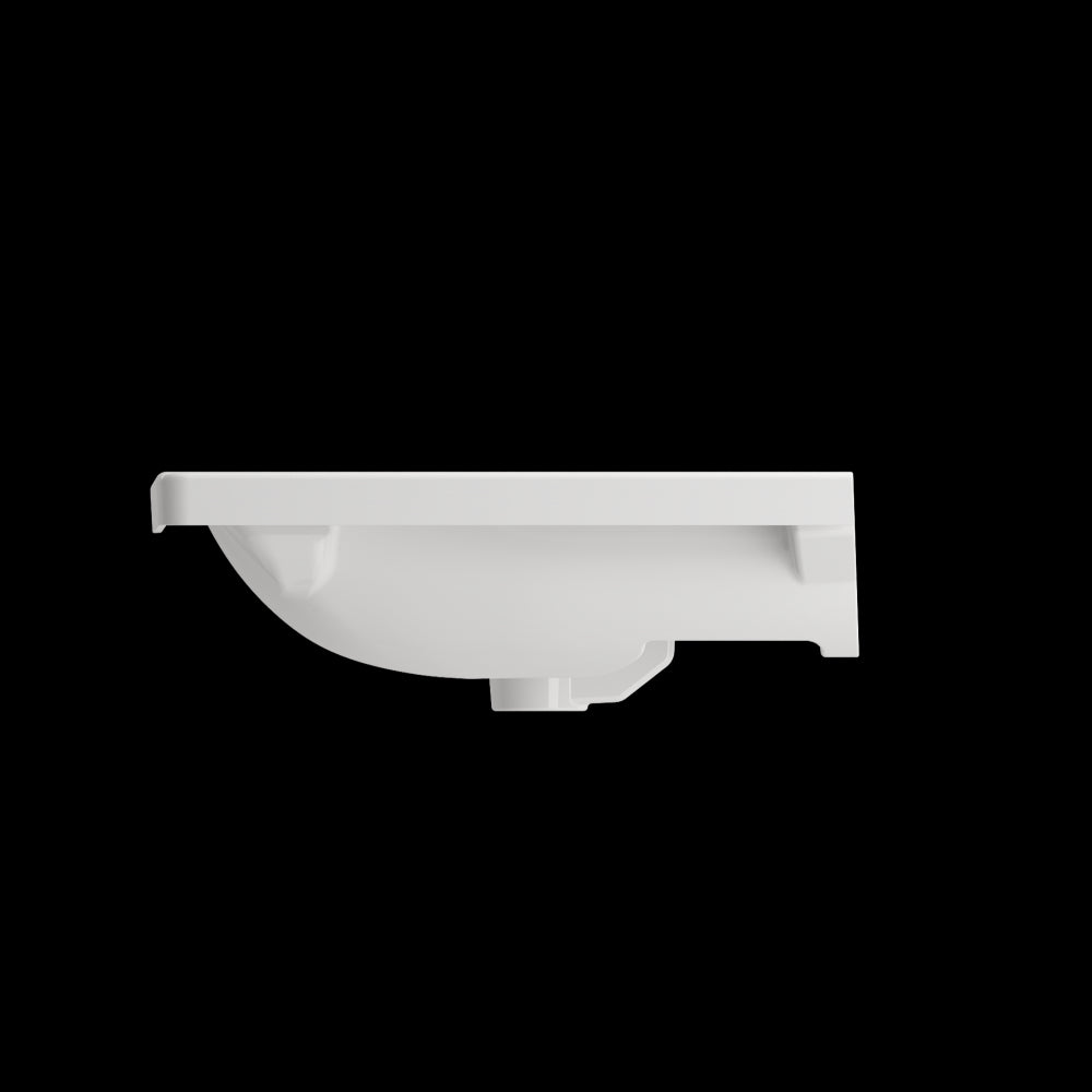 Taormina Wall-Mounted Sink Basin Fireclay 26.25 in 1-Hole with Overflow in White