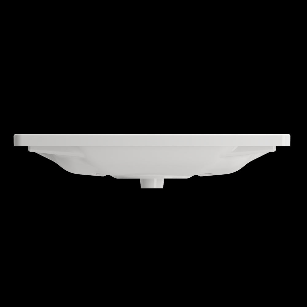 Taormina Wall-Mounted Sink Basin Fireclay 33.75 in 1-Hole with Overflow in White