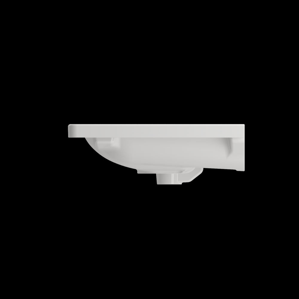 Taormina Wall-Mounted Sink Basin Fireclay 33.75 in 1-Hole with Overflow in White