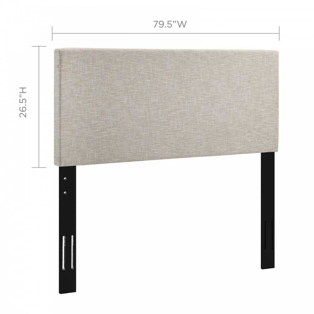 Taylor King and California King Upholstered Linen Fabric Headboard, Beige