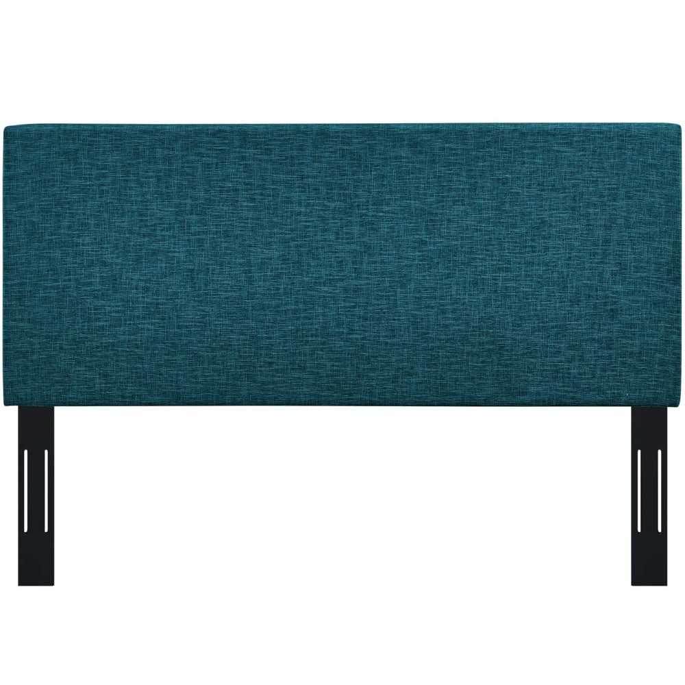 Taylor King and California King Upholstered Linen Fabric Headboard, Teal