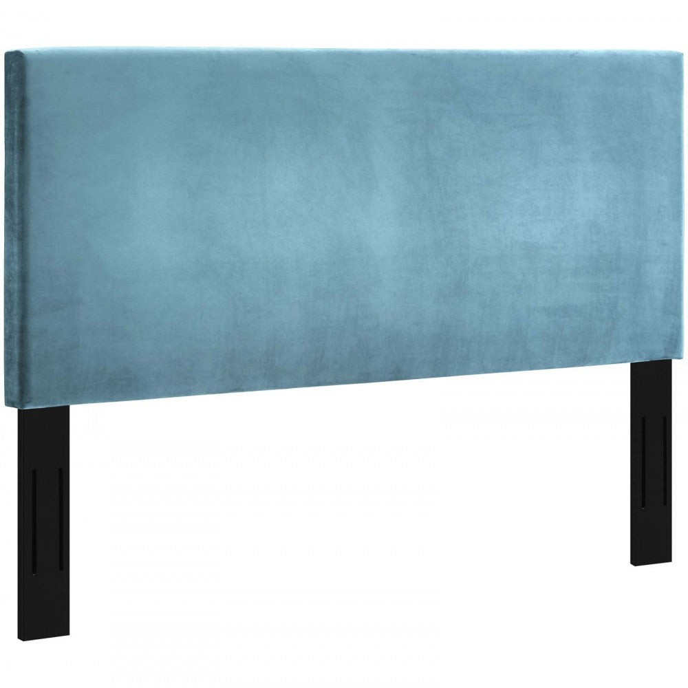 Taylor King and California King Upholstered Performance Velvet Headboard, Sea Blue