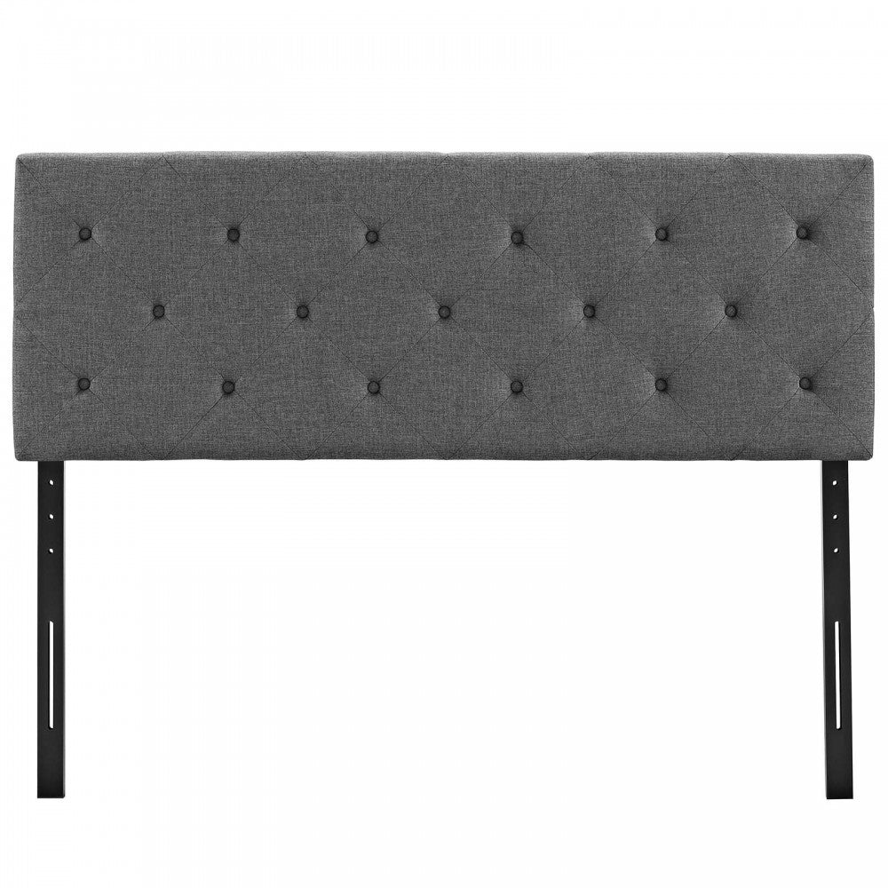 Terisa King Upholstered Fabric Headboard, White, MOD-5372-GRY