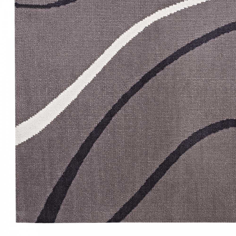 Therese Abstract Swirl 5x8 Area Rug, Charcoal, Black and Ivory