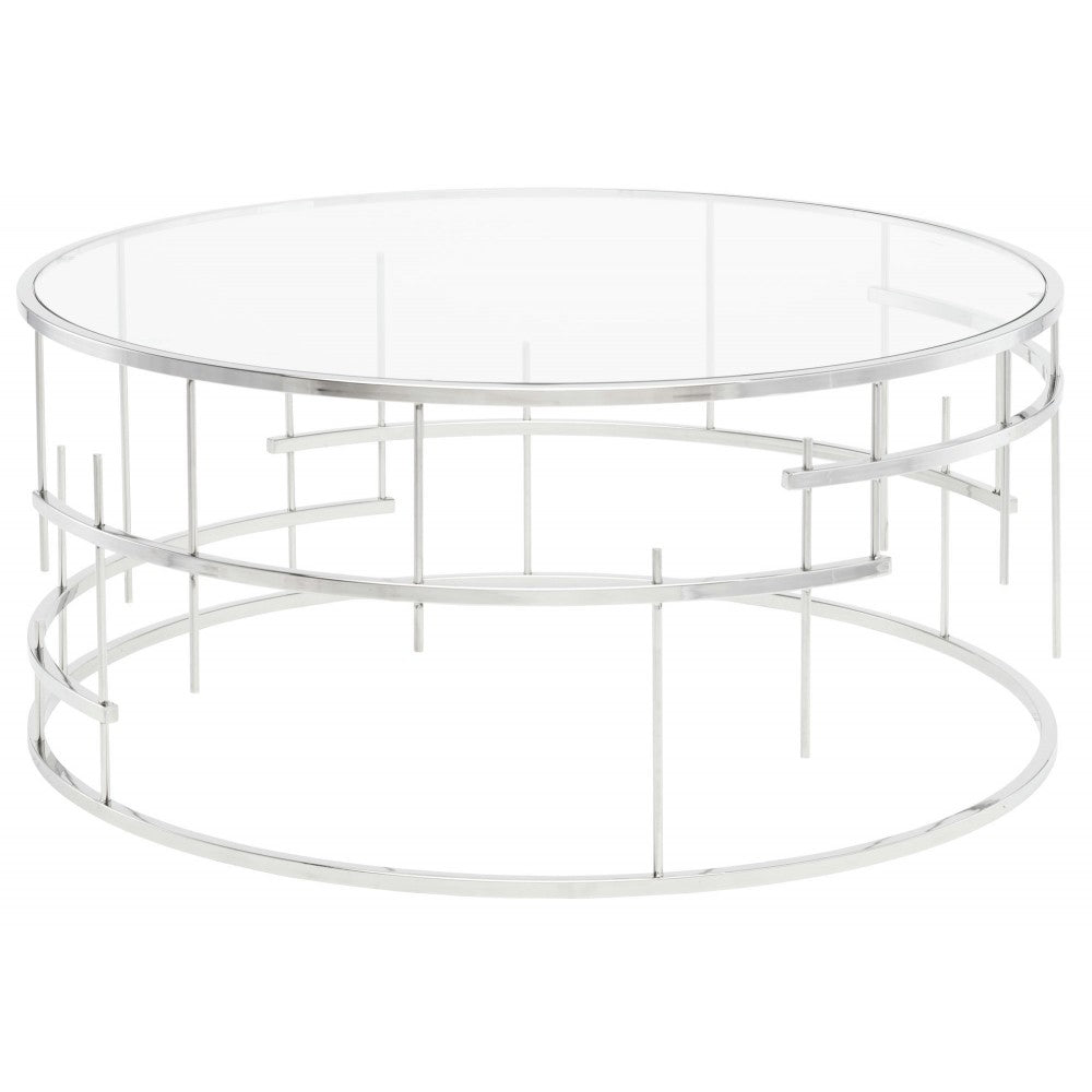 Tiffany Silver Metal Coffee Table