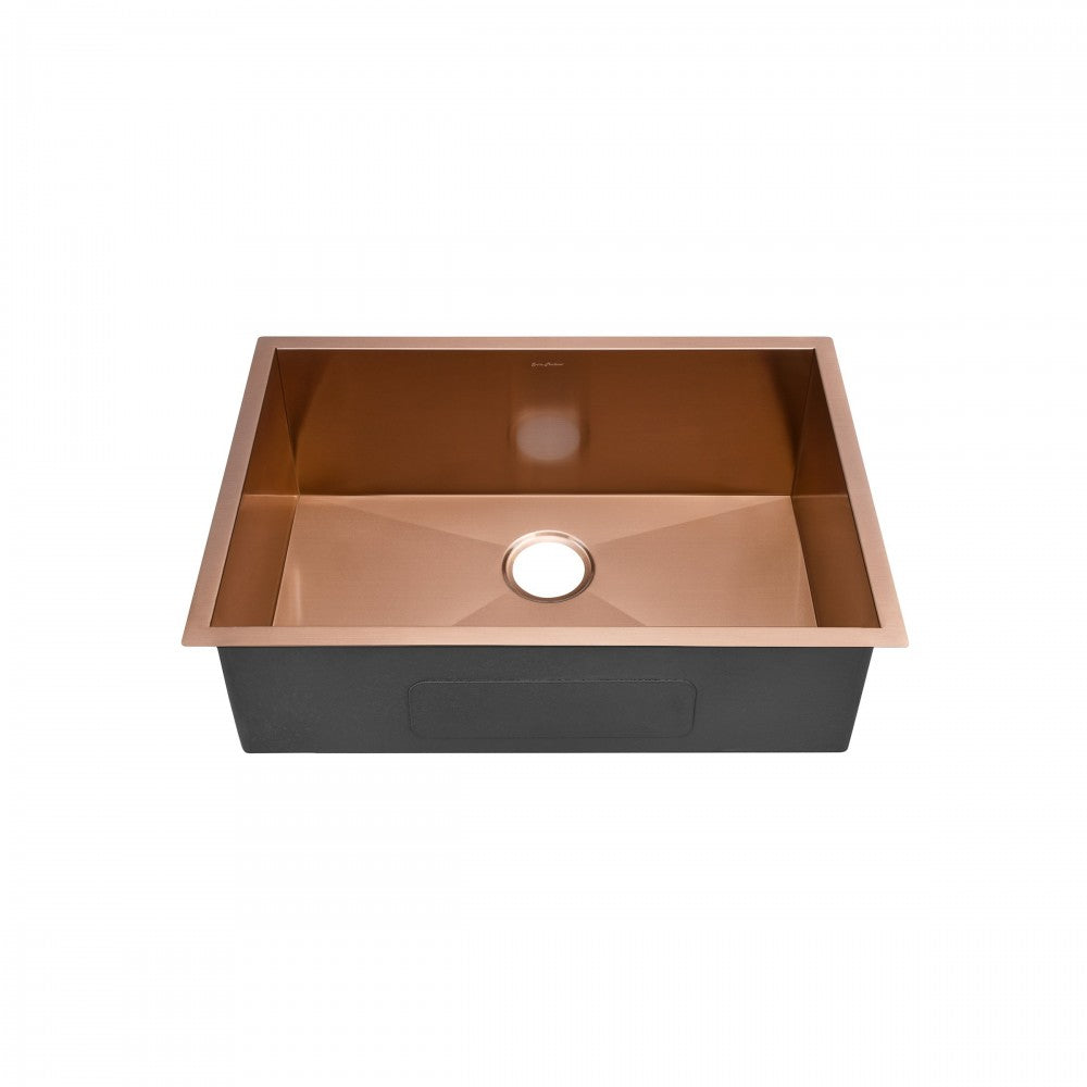 Tourner 26x18 Stainless Steel, Single Basin, Undermount Kitchen Sink, Rose Gold