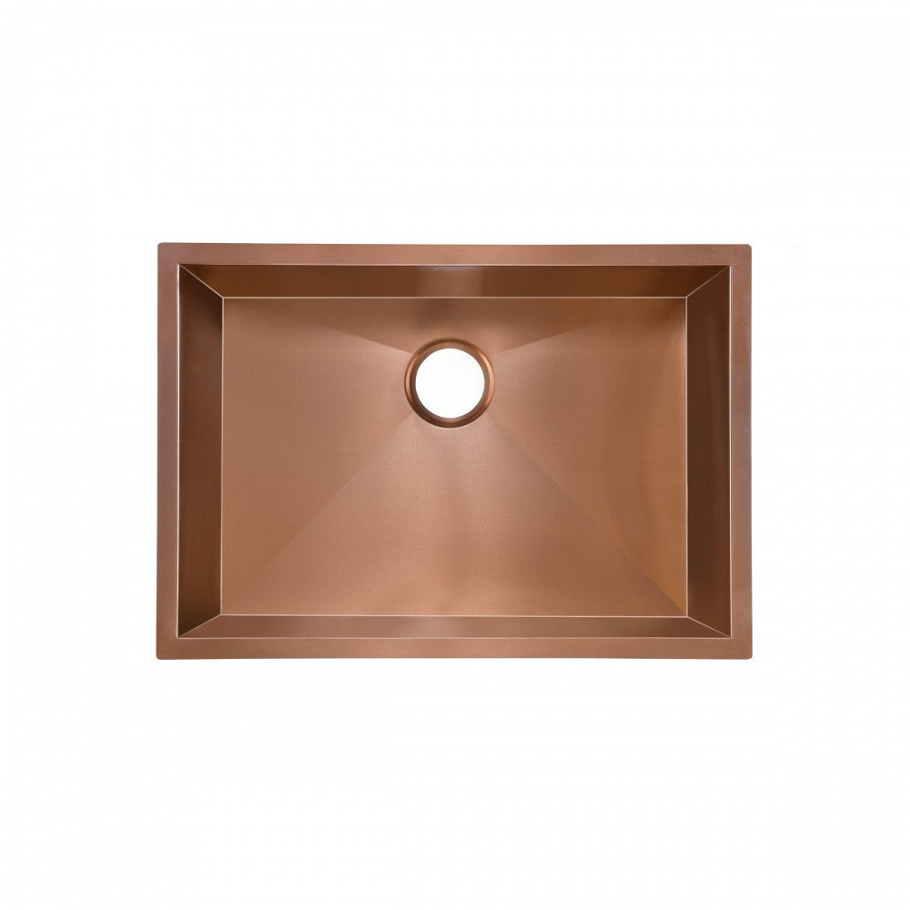 Tourner 26x18 Stainless Steel, Single Basin, Undermount Kitchen Sink, Rose Gold