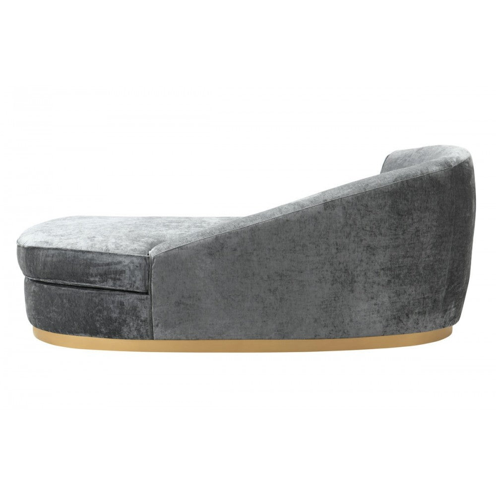 TOV Furniture Adele Gray Slub Velvet Chaise
