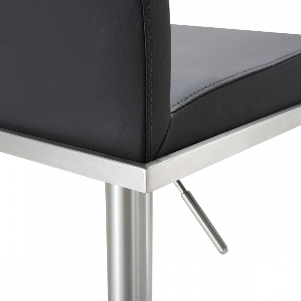 TOV Furniture Amalfi Black Stainless Steel Adjustable Barstool