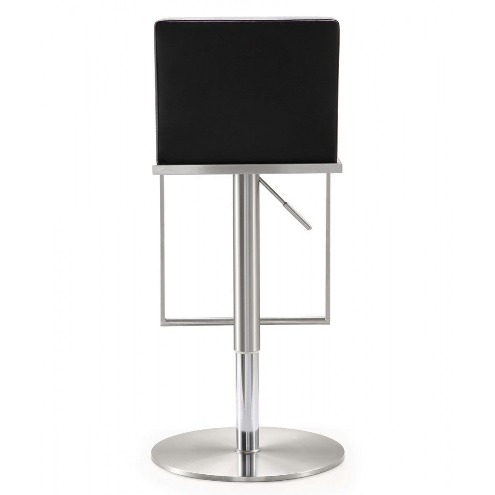 TOV Furniture Amalfi Black Stainless Steel Adjustable Barstool