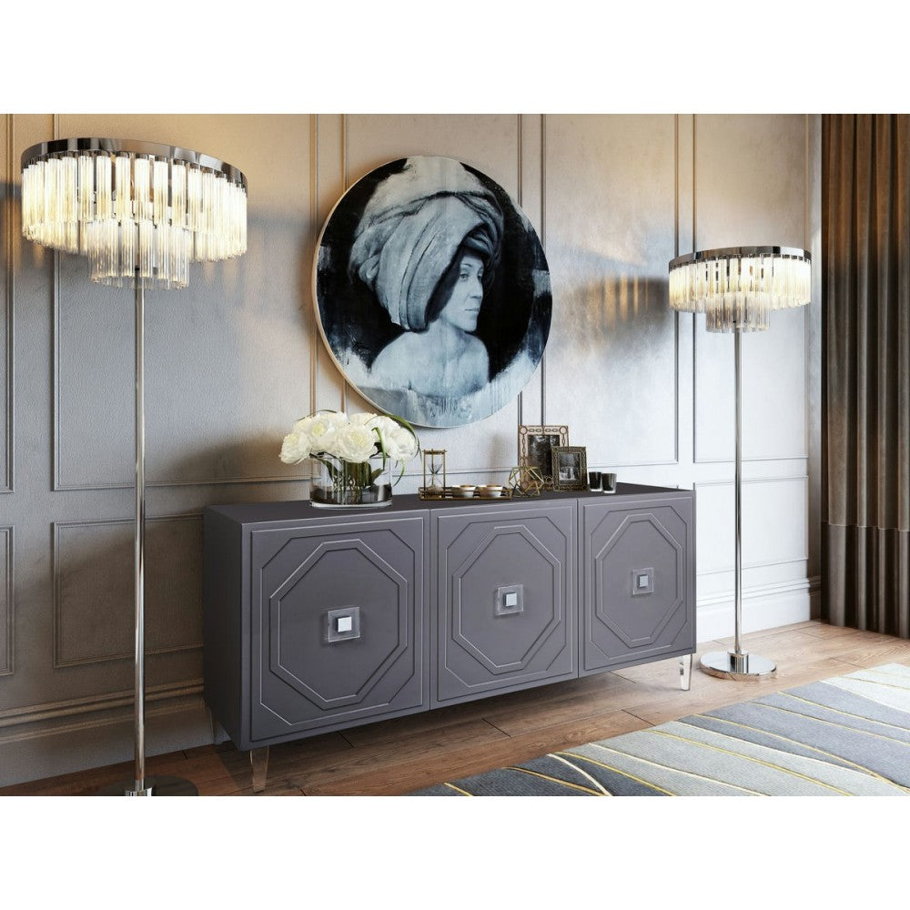 TOV Furniture Andros Gray Lacquer Buffet