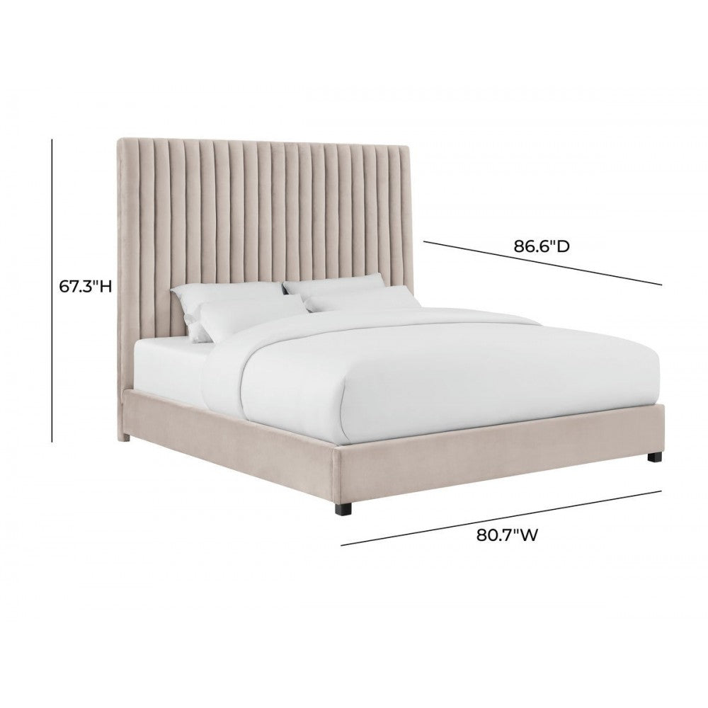 TOV Furniture Arabelle Blush Velvet Bed in King