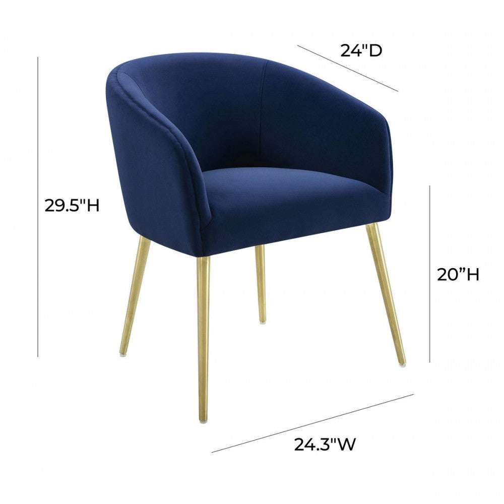 TOV Furniture Arya Performance Velvet Navy Dining Chair