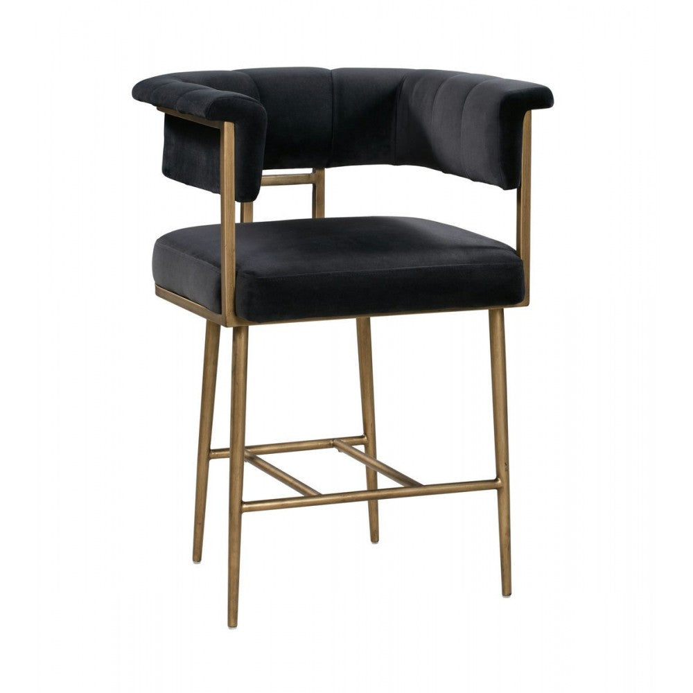 TOV Furniture Astrid Gray Velvet Counter Stool