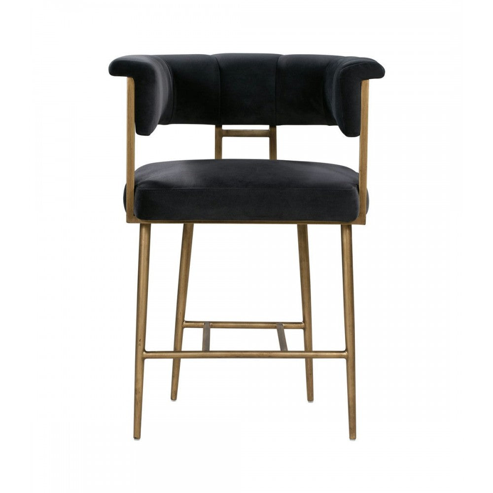 TOV Furniture Astrid Gray Velvet Counter Stool