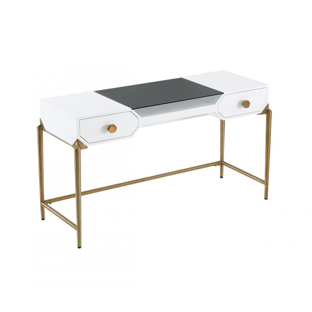 TOV Furniture Bajo White Lacquer Desk