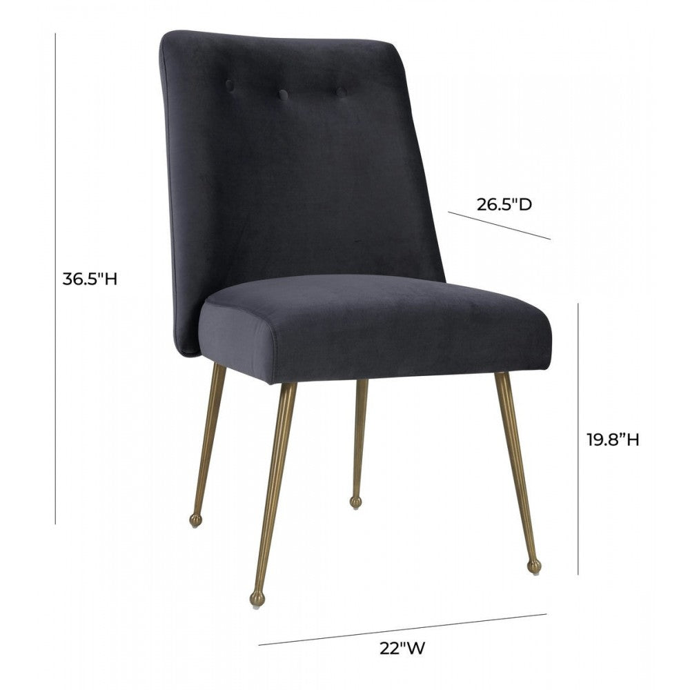 TOV Furniture Batik Gray Velvet Dining Chair
