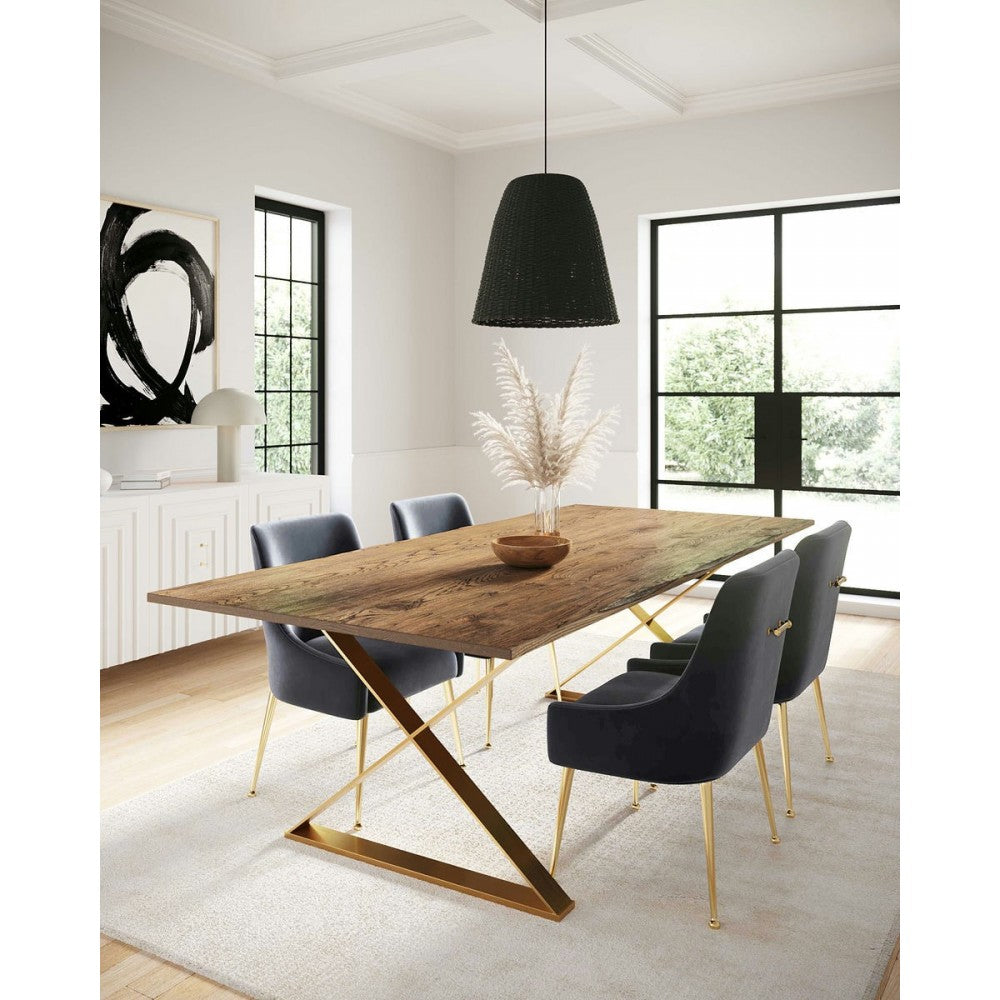 TOV Furniture Beatrix Gray Velvet Side Chair