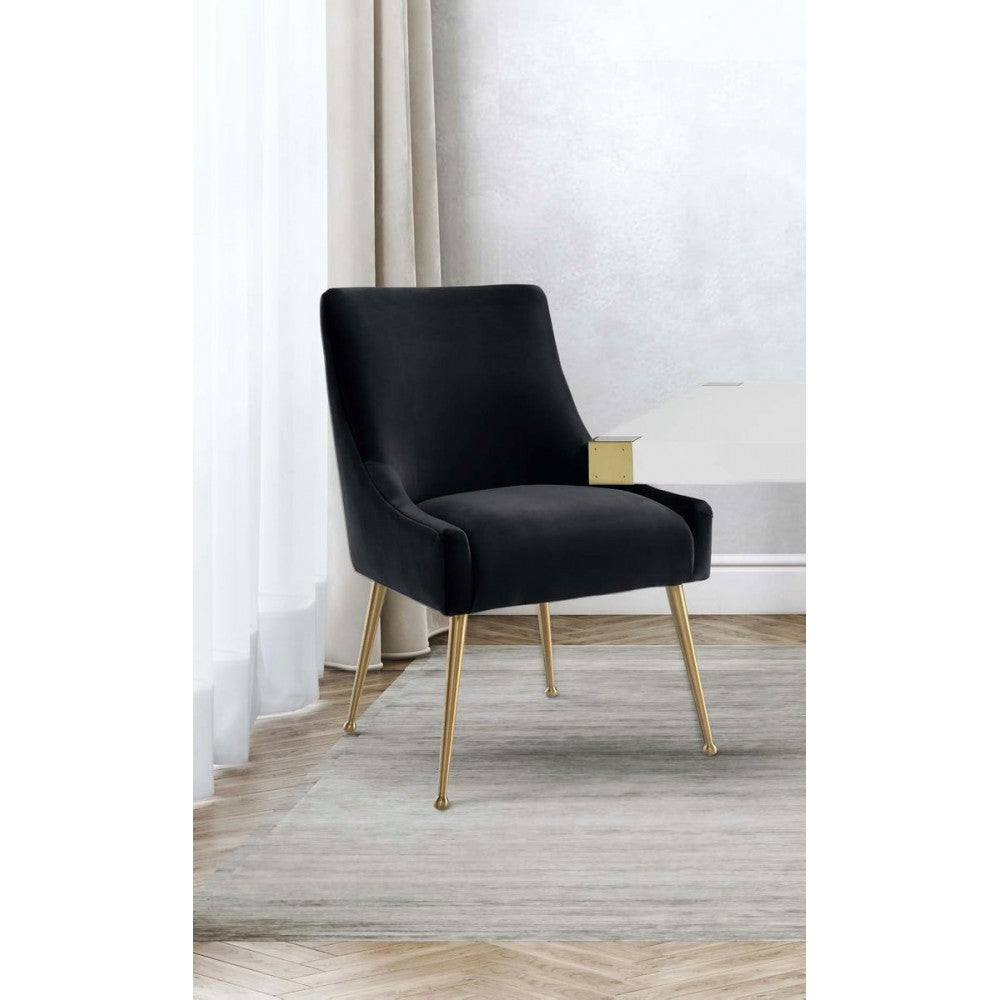 TOV Furniture Beatrix Black Velvet Side Chair